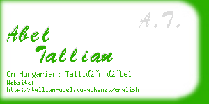 abel tallian business card